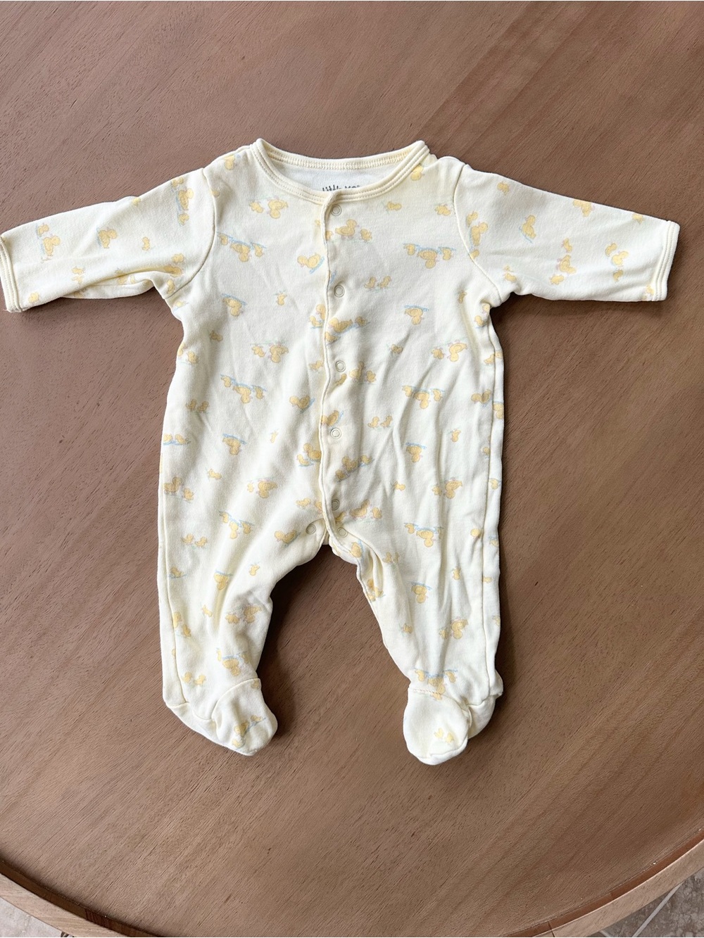 Little Me Little Ducks Footed Sleeper, Size 3M, Ivory/Yellow